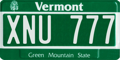 VT license plate XNU777