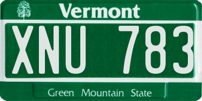 VT license plate XNU783