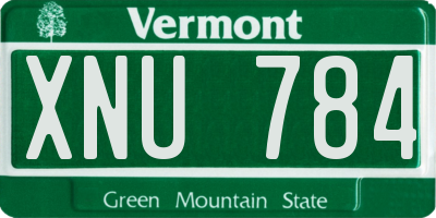 VT license plate XNU784
