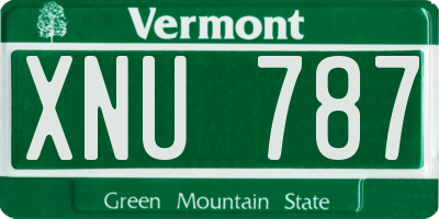 VT license plate XNU787