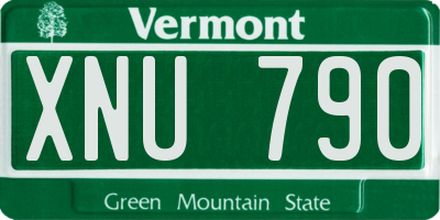 VT license plate XNU790