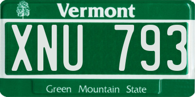 VT license plate XNU793