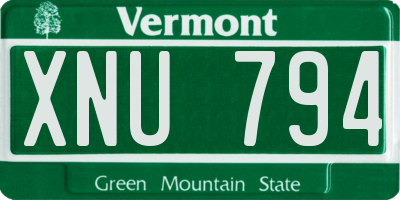 VT license plate XNU794