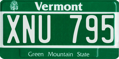 VT license plate XNU795