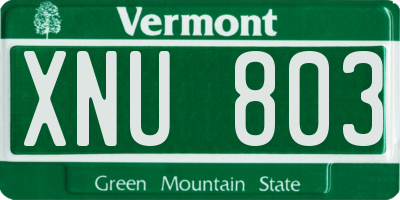 VT license plate XNU803
