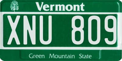 VT license plate XNU809