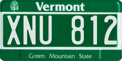 VT license plate XNU812