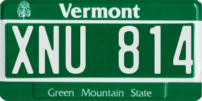 VT license plate XNU814