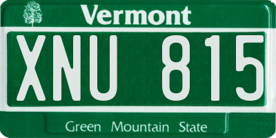 VT license plate XNU815