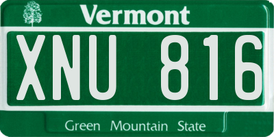 VT license plate XNU816