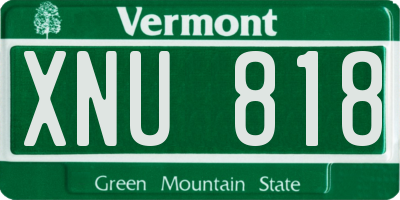 VT license plate XNU818