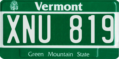 VT license plate XNU819