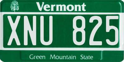 VT license plate XNU825