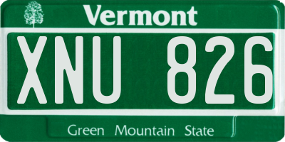VT license plate XNU826