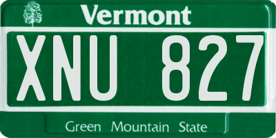 VT license plate XNU827