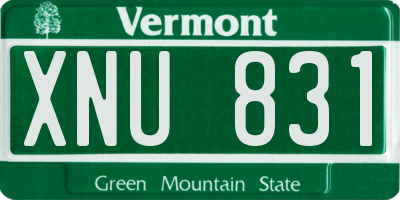VT license plate XNU831