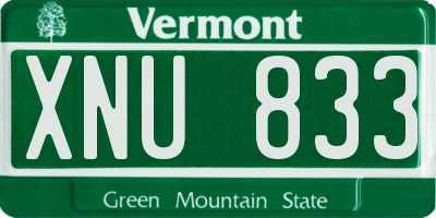 VT license plate XNU833