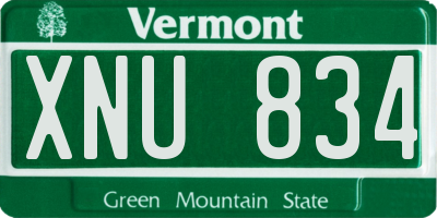 VT license plate XNU834