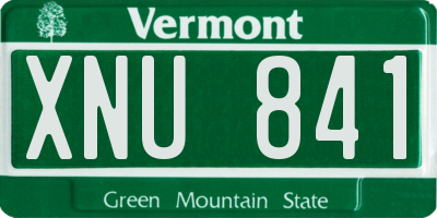 VT license plate XNU841