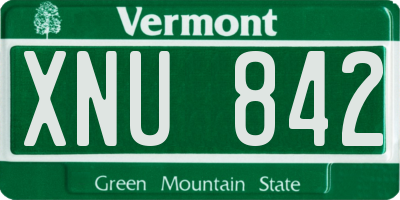 VT license plate XNU842