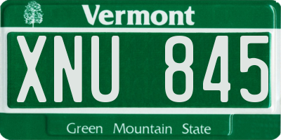 VT license plate XNU845