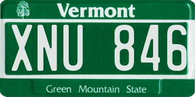 VT license plate XNU846