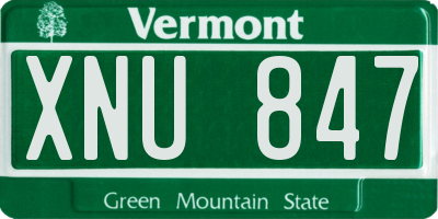 VT license plate XNU847