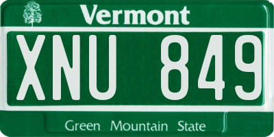 VT license plate XNU849
