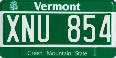VT license plate XNU854