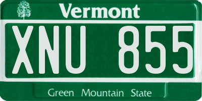 VT license plate XNU855