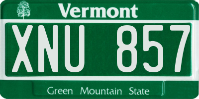 VT license plate XNU857