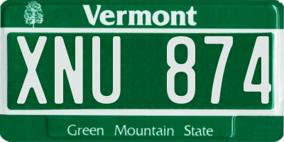 VT license plate XNU874