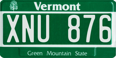 VT license plate XNU876