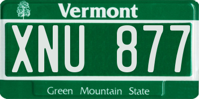 VT license plate XNU877