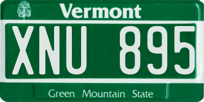 VT license plate XNU895