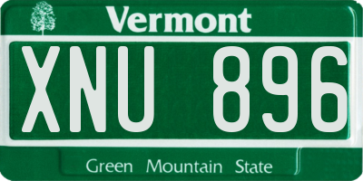 VT license plate XNU896