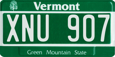 VT license plate XNU907