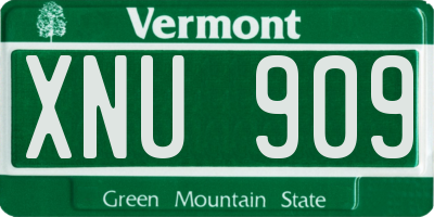 VT license plate XNU909