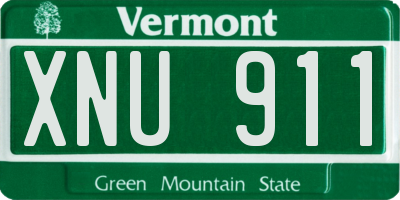 VT license plate XNU911