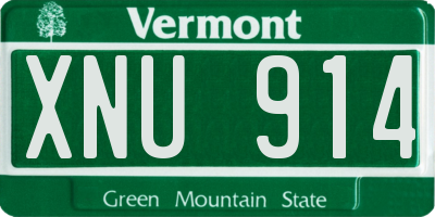 VT license plate XNU914