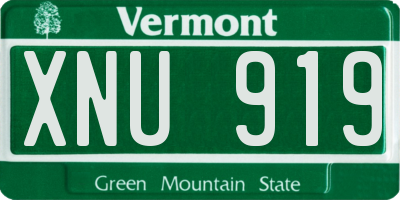 VT license plate XNU919