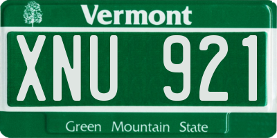 VT license plate XNU921
