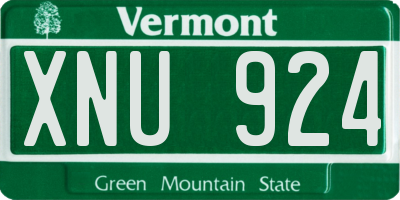 VT license plate XNU924