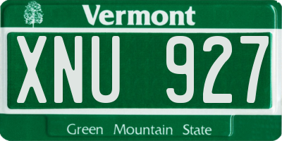 VT license plate XNU927