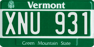 VT license plate XNU931