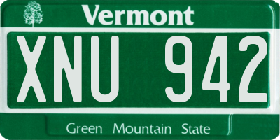 VT license plate XNU942