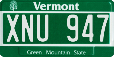 VT license plate XNU947