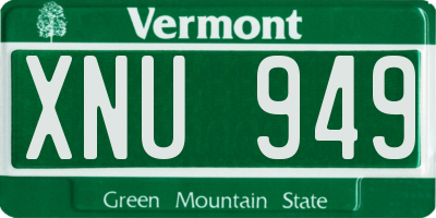 VT license plate XNU949