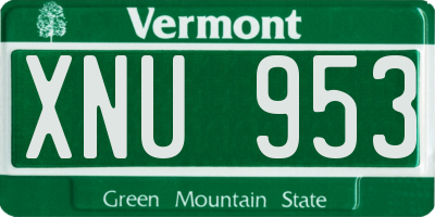VT license plate XNU953