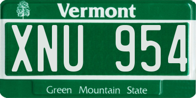 VT license plate XNU954